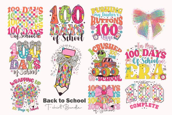 100 Days of Back to School PNG Bundle for Creative and Commercial Use