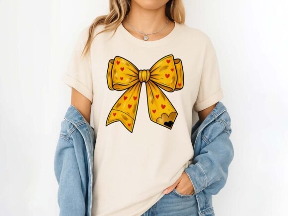 Back to School Pencil Coquette Bow PNG