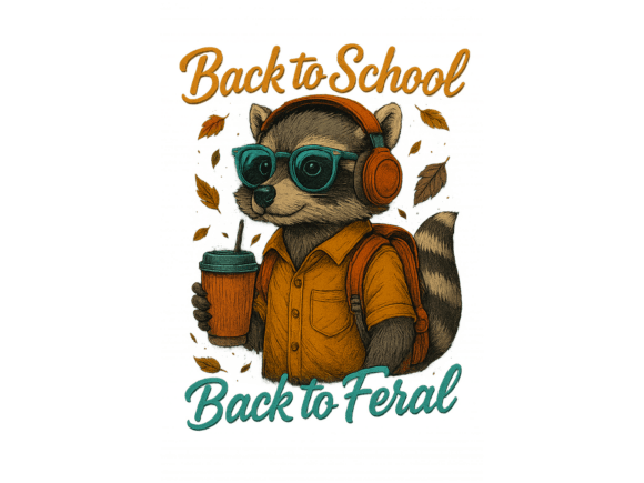Back to School Raccoon Boy Design