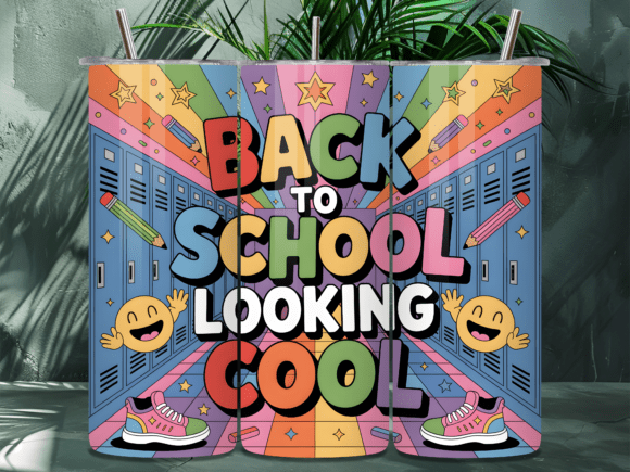 Back to School Retro Tumbler Wrap PNG: A Timeless Design for Custom Tumblers