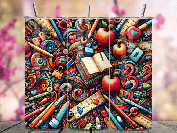 Back to School Supplies Collage Tumbler: A Versatile Design for Everyday Use