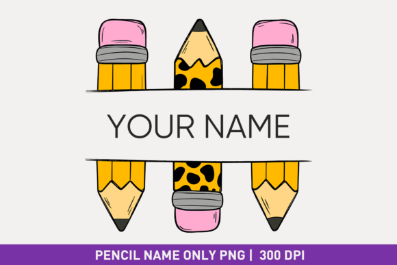 Pencil Label PNG for Personalized School Supplies
