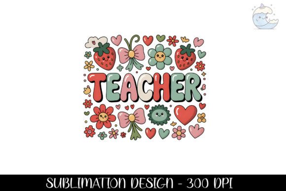 Teacher Floral Png Back to School Design