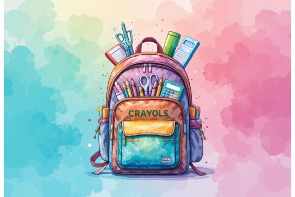 Watercolour Back to School Background