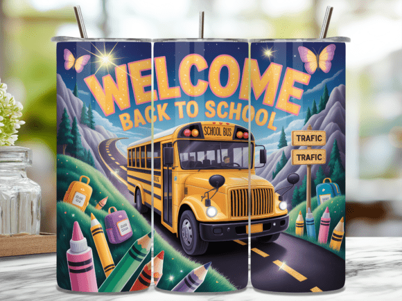 Welcome Back to School Bus Tumbler Wrap: A Perfect Design for Your Sublimation Needs