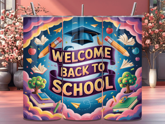 Welcome Back to School Tumbler Wrap PNG: A Perfect Design for Sublimation and Customization